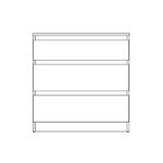 КАСТОР, комод, 3 ящика, 65х71 см, серый, М