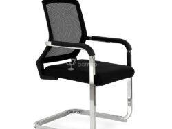 ОФИС K-818, кресло для посетителей, ткань сетка, хром/черный