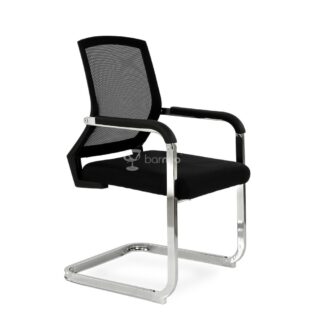 ОФИС K-818, кресло для посетителей, ткань сетка, хром/черный
