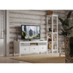 САГА, тумба под ТВ, 3 ящика, 131х62 см, белый, М2