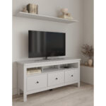 САГА, тумба под ТВ, 3 ящика, 131х62 см, белый, М2