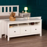 САГА, тумба под ТВ, 3 ящика, 131х62 см, белый, М2