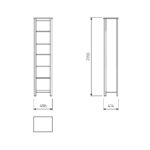 САГА, стеллаж, 50х42х215 см, серый, М2