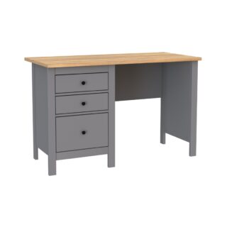 САГА, стол письменный, 3 ящика, 120х56 см, серый/ясень