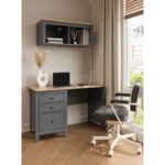САГА, стол письменный, 3 ящика, 120х56 см, серый/ясень