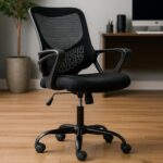 ОФИС K-153, рабочее кресло, черная сетка, черный