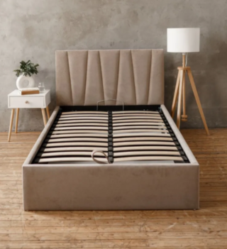 КЕЛЛИ, двуспальная кровать с подъемным механизмом, 140х200 см, темно-бежевый