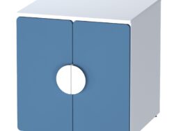 ПИКСИ, шкафчик/антресоль с 2 дверьми, 60x57x60, серо-синий