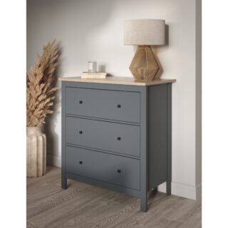 САГА, комод, 3 ящика, 92х101 см, серый/ясень, М2