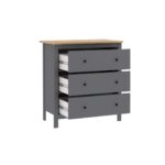 САГА, комод, 3 ящика, 92х101 см, серый/ясень, М2