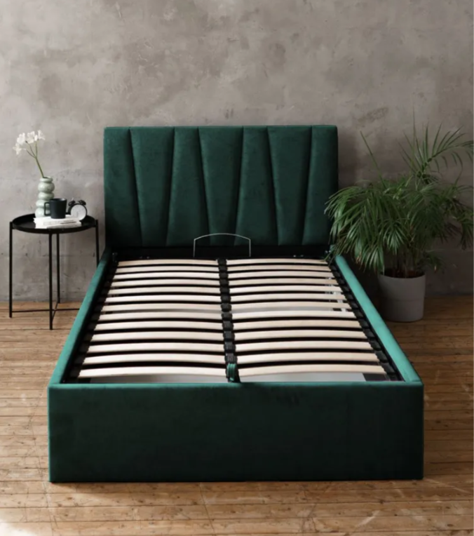 КЕЛЛИ, двуспальная кровать с подъемным механизмом, 140х200 см, изумруд КЕЛЛИ, двуспальная кровать с подъемным механизмом, 140х200 см, изумруд
