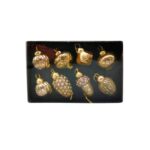 ВИНТЕР, набор стеклянных елочных игрушек, шишки, 8 шт, золотистый