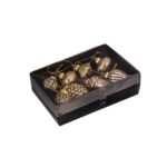 ВИНТЕР, набор стеклянных елочных игрушек, шишки, 8 шт, золотистый