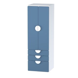 ПИКСИ, шкаф с 2 дверьми и 3 ящиками, 60x57x180, серо-синий