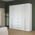 ФИЕСТА, шкаф, 6 дверей и 3 ящика, 200х220х50 см, белый/белый софт