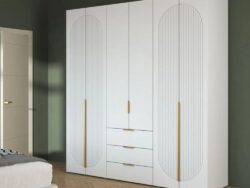 ФИЕСТА, шкаф, 6 дверей и 3 ящика, 200х220х50 см, белый/белый софт