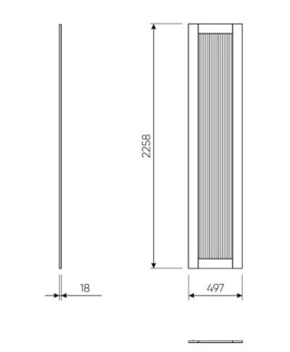 МАКС / МОРУ, дверь с рифленым стеклом, 50 см, серый