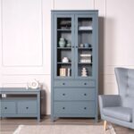 САГА, шкаф-витрина, 91х42х215 см, бирюзовый, М3