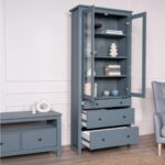 САГА, шкаф-витрина, 91х42х215 см, бирюзовый, М3