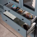 САГА, шкаф-витрина, 91х42х215 см, бирюзовый, М3