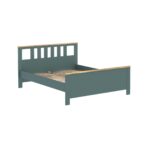 САГА, кровать двуспальная, 160х200 см, бирюзовый/ясень, М4