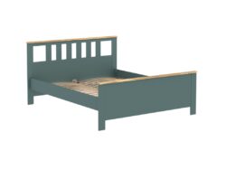 САГА, кровать двуспальная, 160х200 см, бирюзовый/ясень, М4