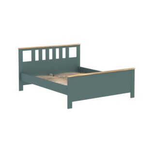 САГА, кровать двуспальная, 160х200 см, бирюзовый/ясень, М4