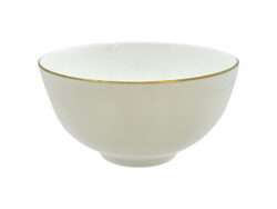 УАЙТ/ГОЛД, салатник фарфоровый, 12 см, белый/золотая обводка