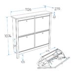 САГА, тумба для обуви, 4 двери, 113х108 см, бирюзовый/ясень