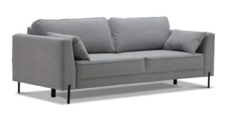 ЭНГРИ, прямой диван-кровать, серый, велюр, М4