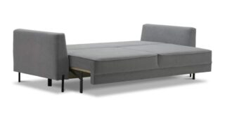 ЭНГРИ, прямой диван-кровать, серый, велюр, М4