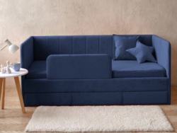 ДРИМЛАЙН КИДС, диван-кровать с матрасом и бортиком, 90х180 см, синий