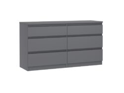 КАСТОР, комод, 6 ящиков, 130х71 см, серый, М2