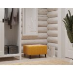 КИРКАС/ВАЛО, пуф/табурет для ног, рогожка, желто-оранжевый