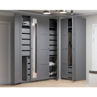 МАКС, комплект дверей, 75 см, 4 заполнения, серый, М