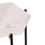 ФЕНДИ, столик с мраморной столешницей, 38х38х53 см, черный/белый