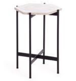 ФЕНДИ, столик с мраморной столешницей, 38х38х53 см, черный/белый