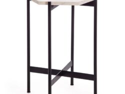 ФЕНДИ, столик с мраморной столешницей, 38х38х53 см, черный/белый