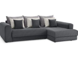 МЭДИСОН, угловой диван-кровать, угол справа, темно-серый, М6