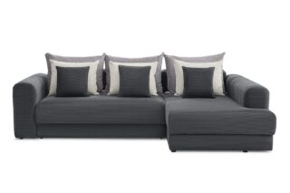 МЭДИСОН, угловой диван-кровать, угол справа, темно-серый, М6