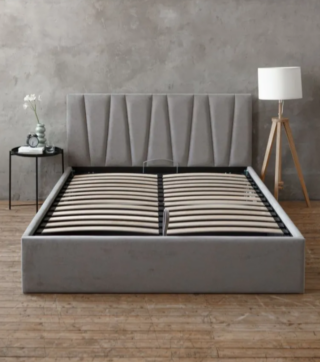 КЕЛЛИ, двуспальная кровать с подъемным механизмом, 160х200 см, серый