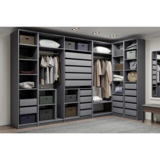 МАКС, каркас шкафа, 50х58х233 см, 2 полки, 2 штанги, серый, М