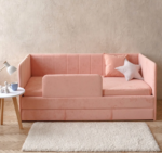 ДРИМЛАЙН КИДС, диван-кровать с матрасом и бортиком, 90х180 см, коралловый
