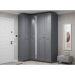 МАКС, каркас шкафа угловой, 50х36х233 см, 4 полки, серый, М