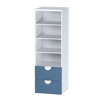 ПИКСИ, стеллаж с 2 ящиками, 60x57x180, серо-синий