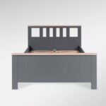 САГА, кровать двуспальная, 140х200 см, серый/ясень, М3