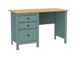 САГА, стол письменный, 3 ящика, 120х56 см, бирюзовый/ясень