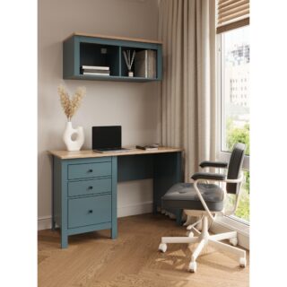 САГА, стол письменный, 3 ящика, 120х56 см, бирюзовый/ясень