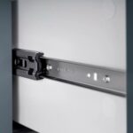 САГА, шкаф-витрина, 50х215 см, бирюзовый/ясень, М2