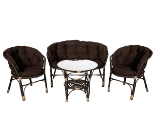 БАГАМЫ ЛАЙТ, набор садовой мебели, искусственный ротанг, коричневый, М7